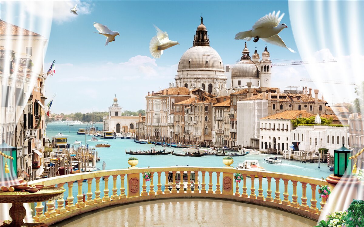 Фотошпалери з балкона відкривається чудова панорама Венеції