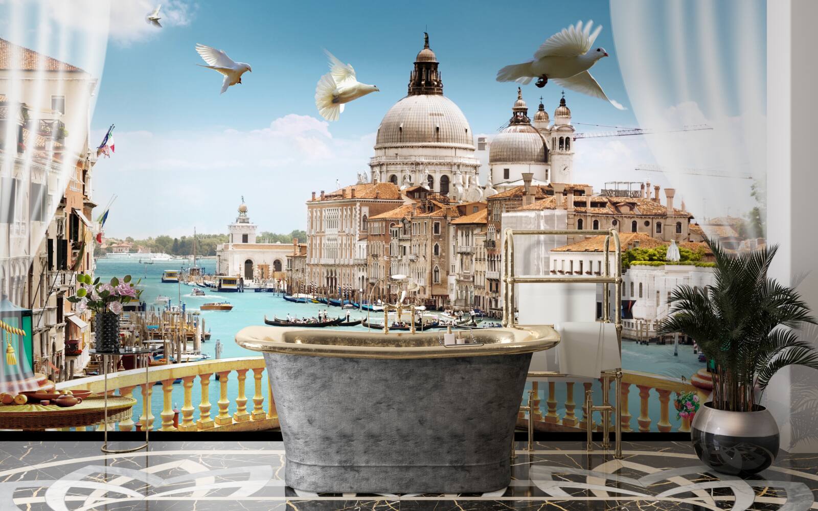 Фотошпалери з балкона відкривається чудова панорама Венеції