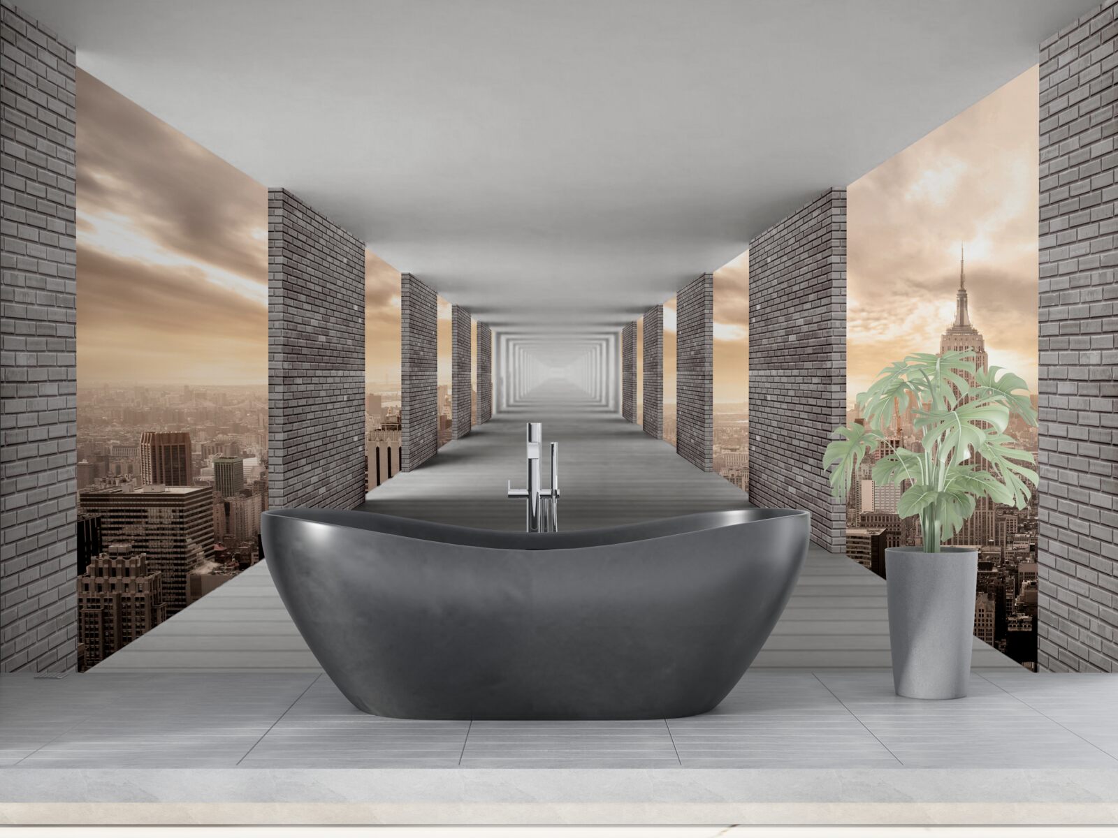 Фотошпалери підземний перехід під міським шумом і суєтою