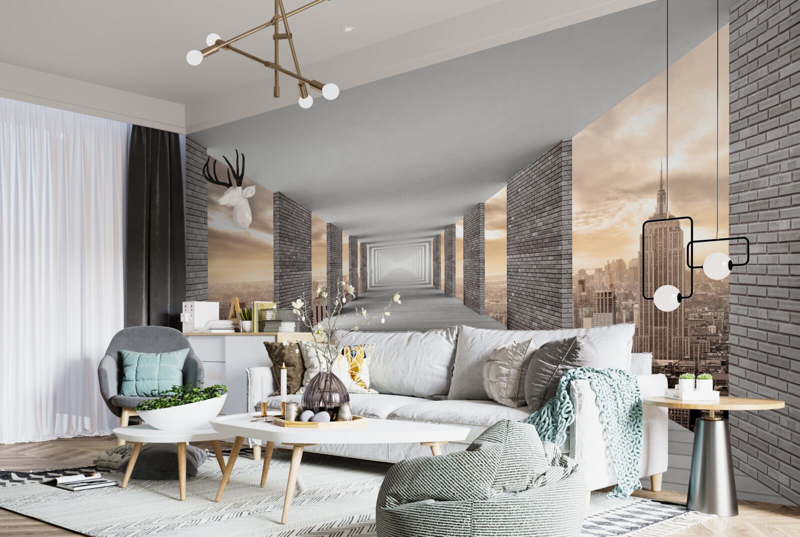 Фотошпалери підземний перехід під міським шумом і суєтою