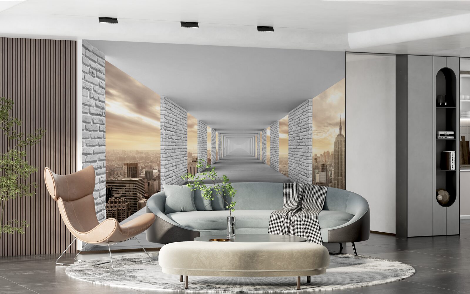 Фотошпалери 3d прогулянка містом