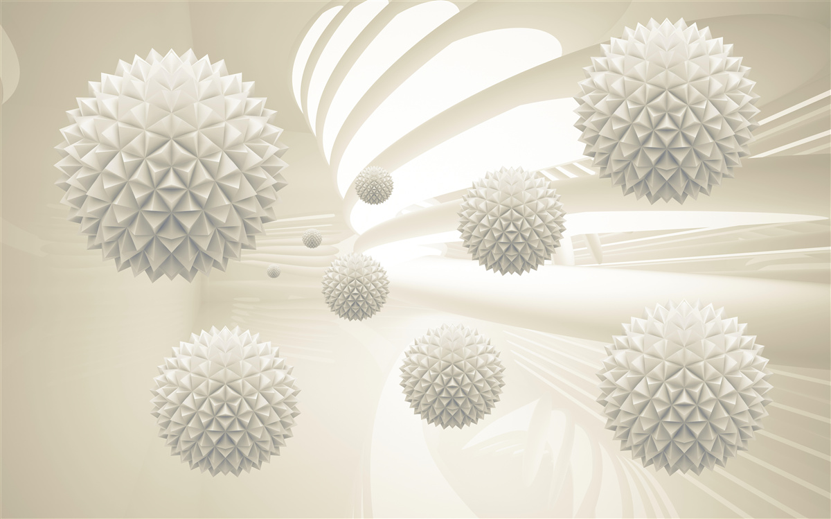 Фотошпалери перспектива світних куль, що ширяють у повітрі