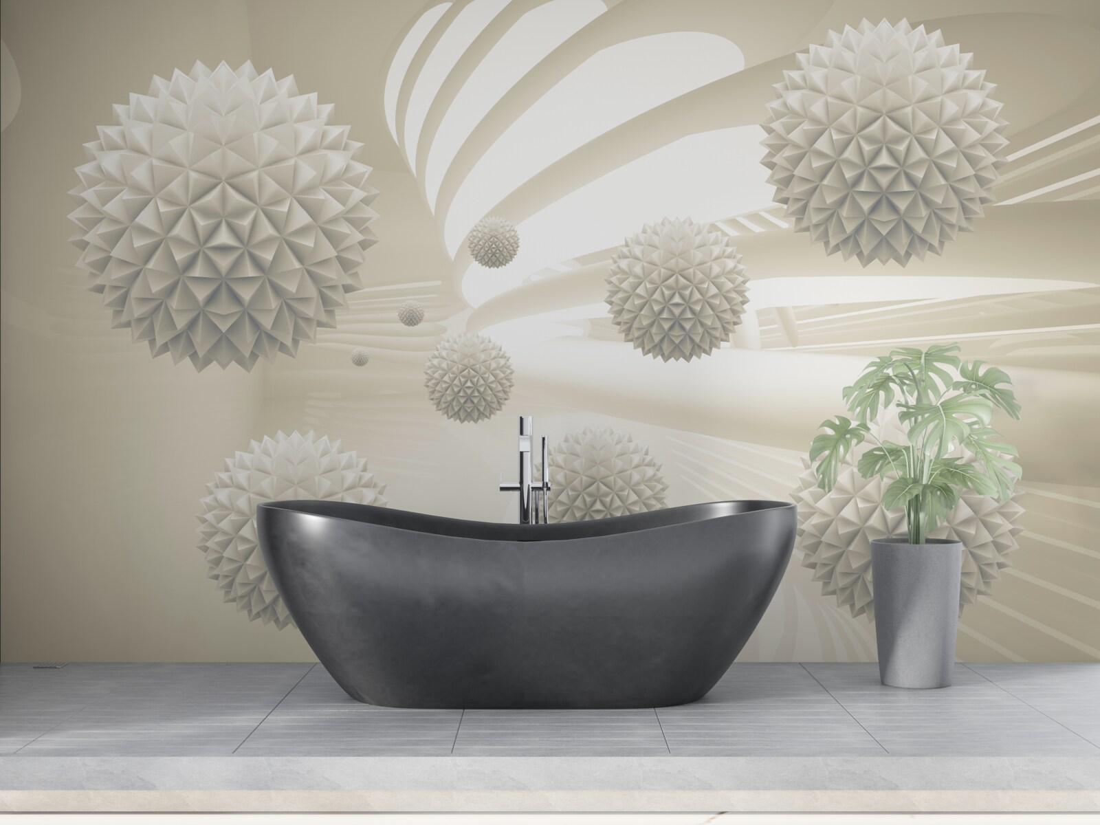 Фотошпалери перспектива світних куль, що ширяють у повітрі