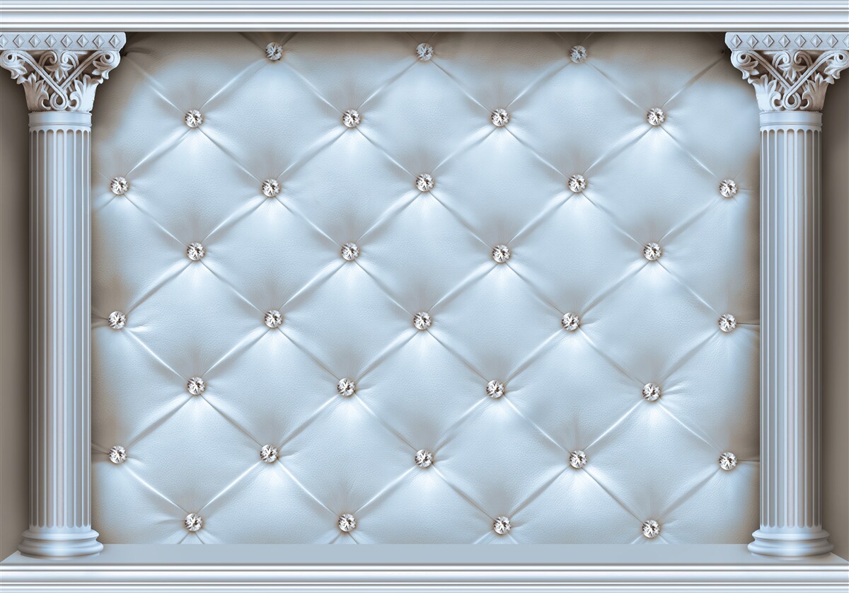 Фотошпалери Арка декорована синьою оббивною тканиною