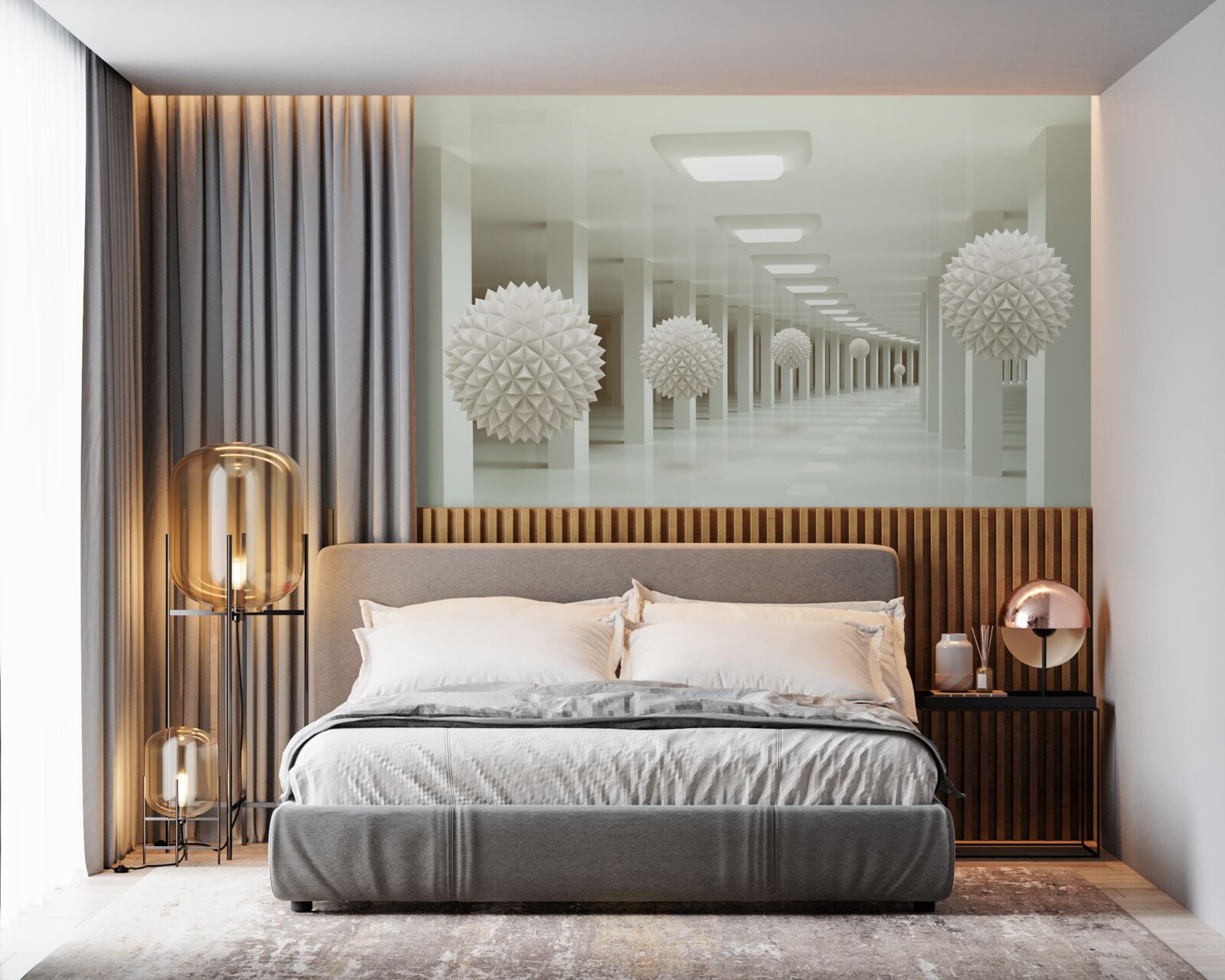 Фотошпалери перспектива колони та кулі