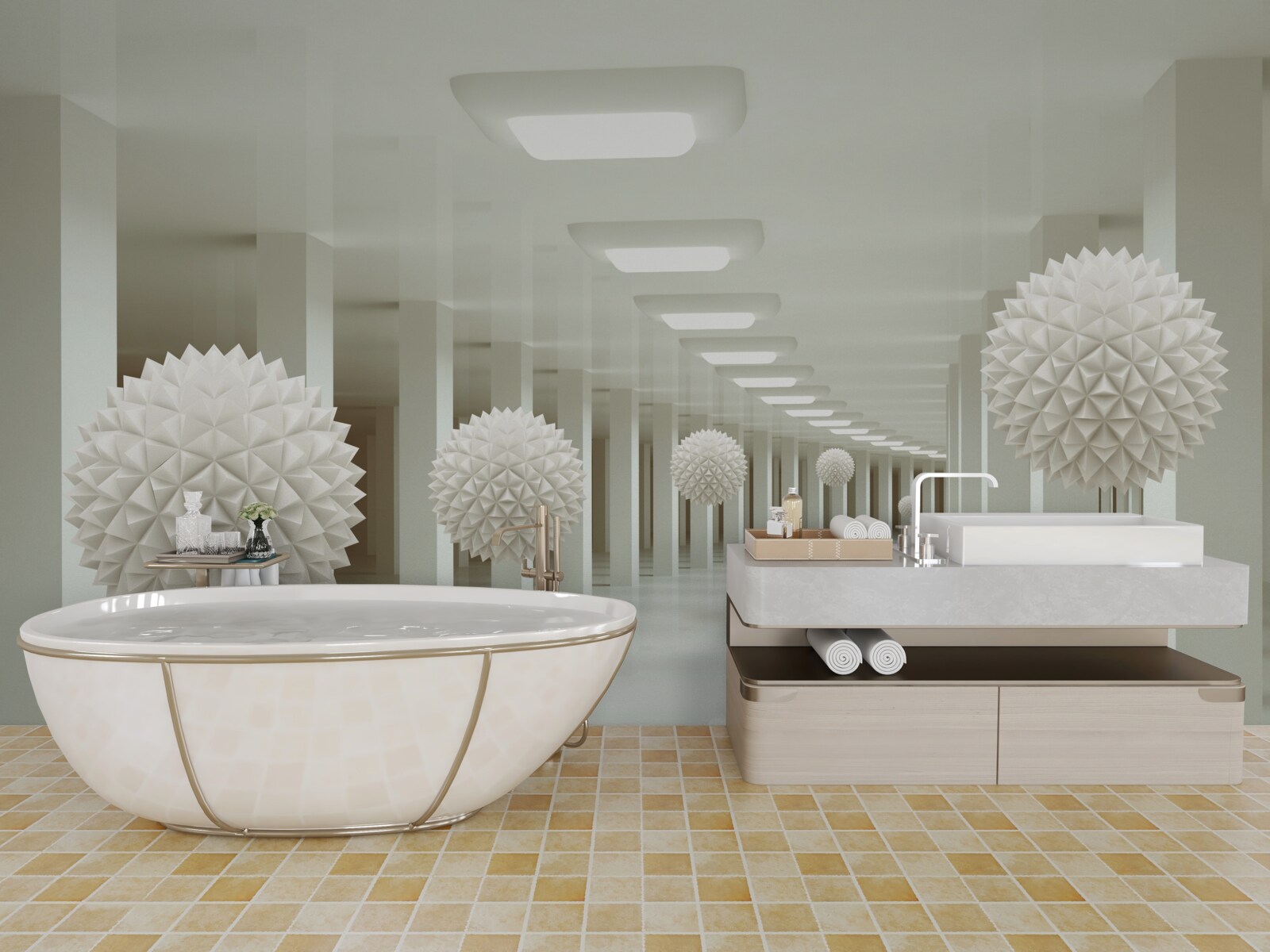 Фотошпалери перспектива колони та кулі