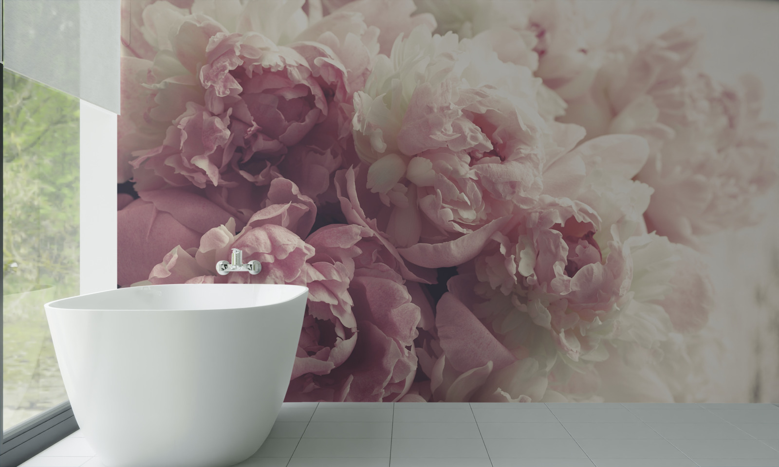 Фотошпалери Арка з рожевих півоній