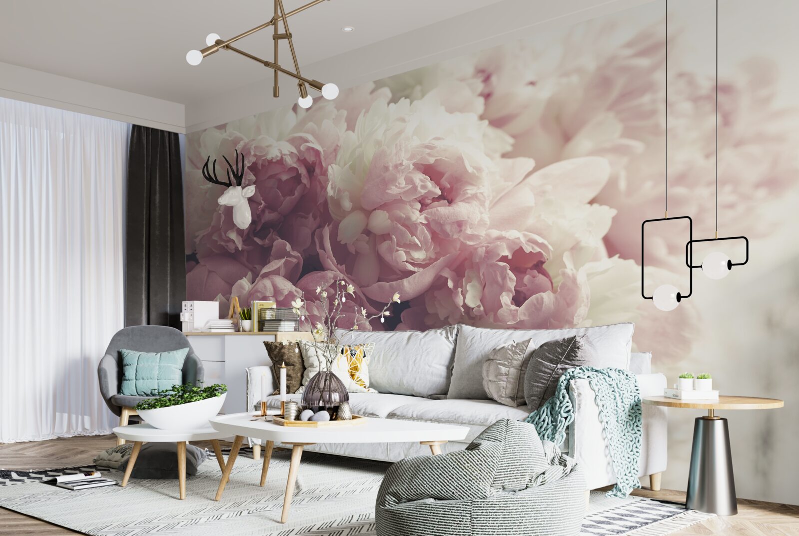 Фотошпалери Арка з рожевих півоній