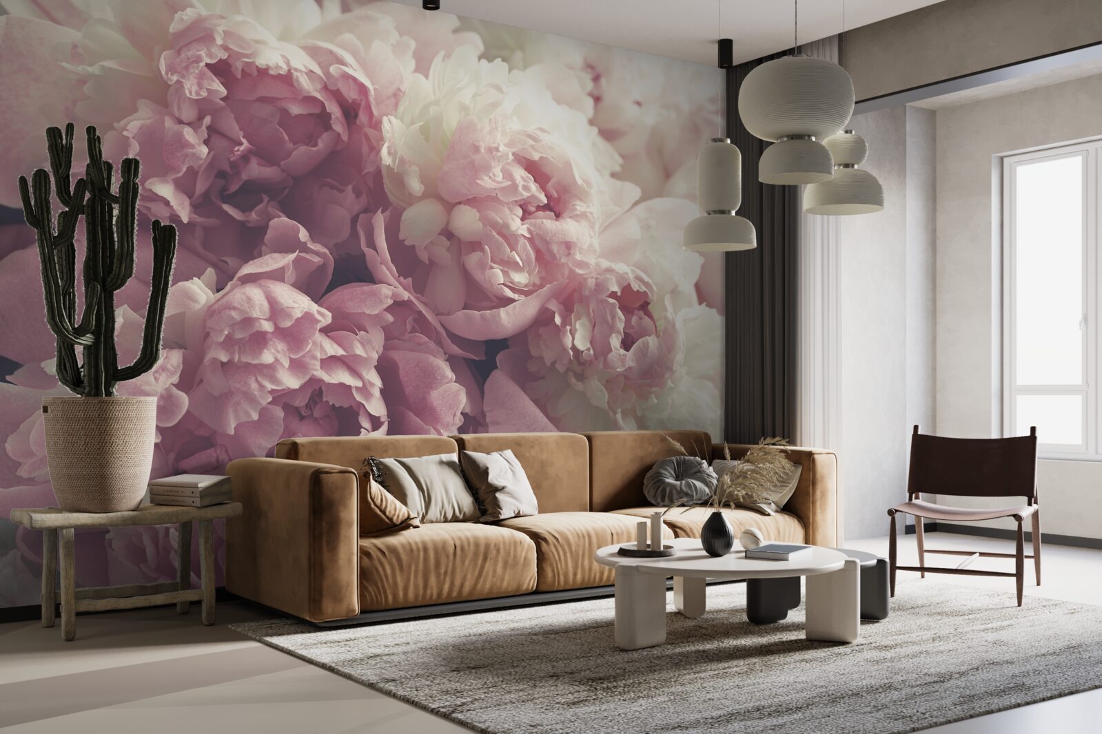 Фотошпалери Арка з рожевих півоній