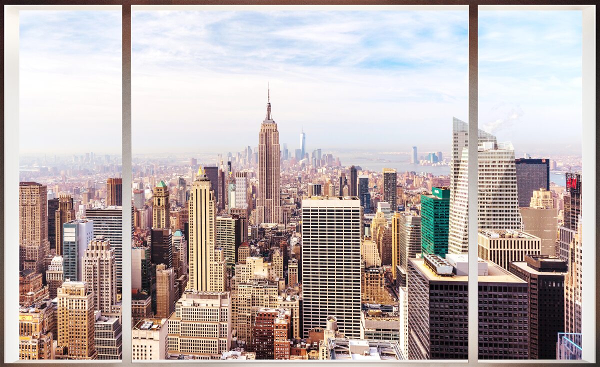 Фотошпалери панорамний вид на місто з вікна