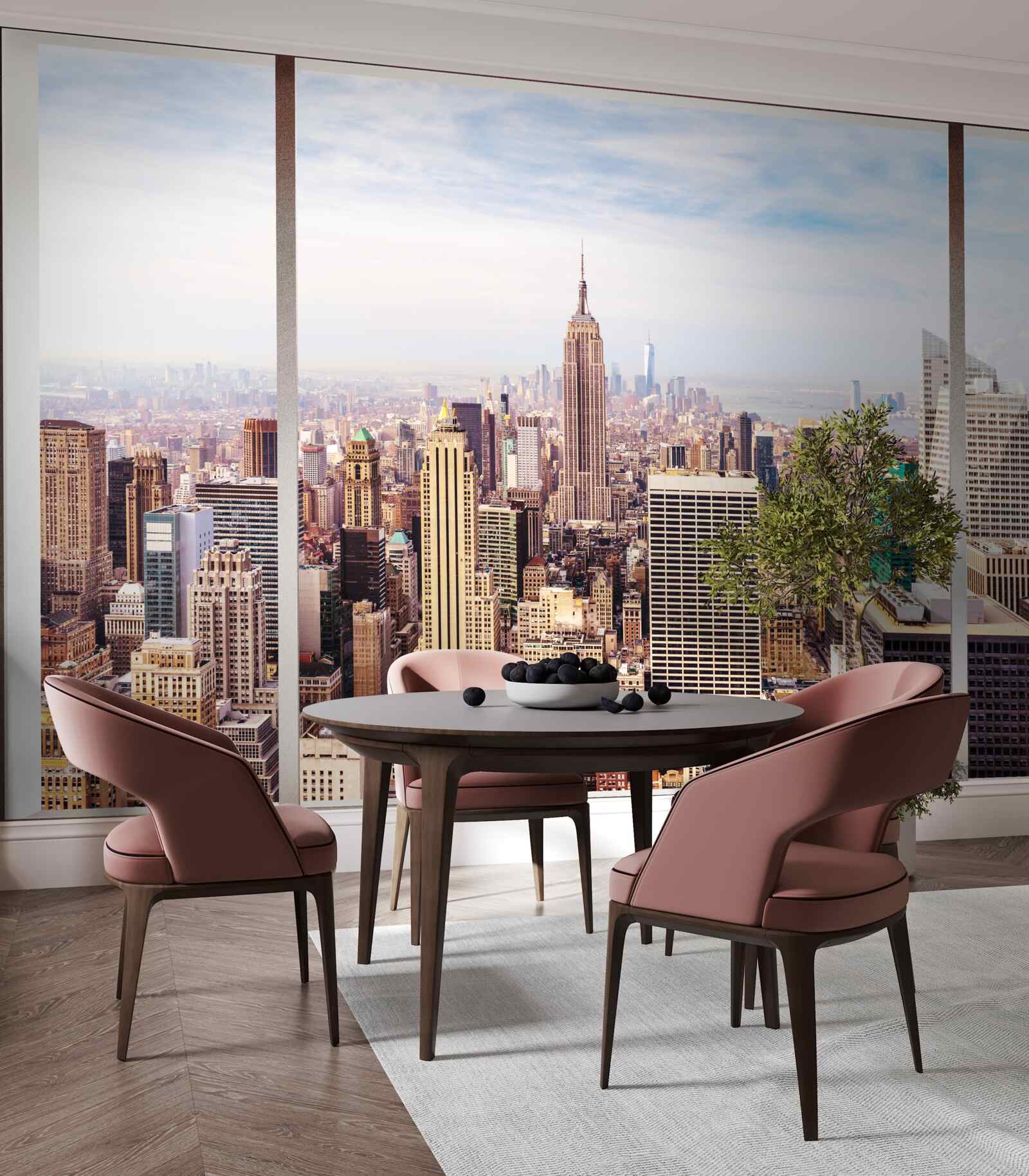 Фотошпалери панорамний вид на місто з вікна