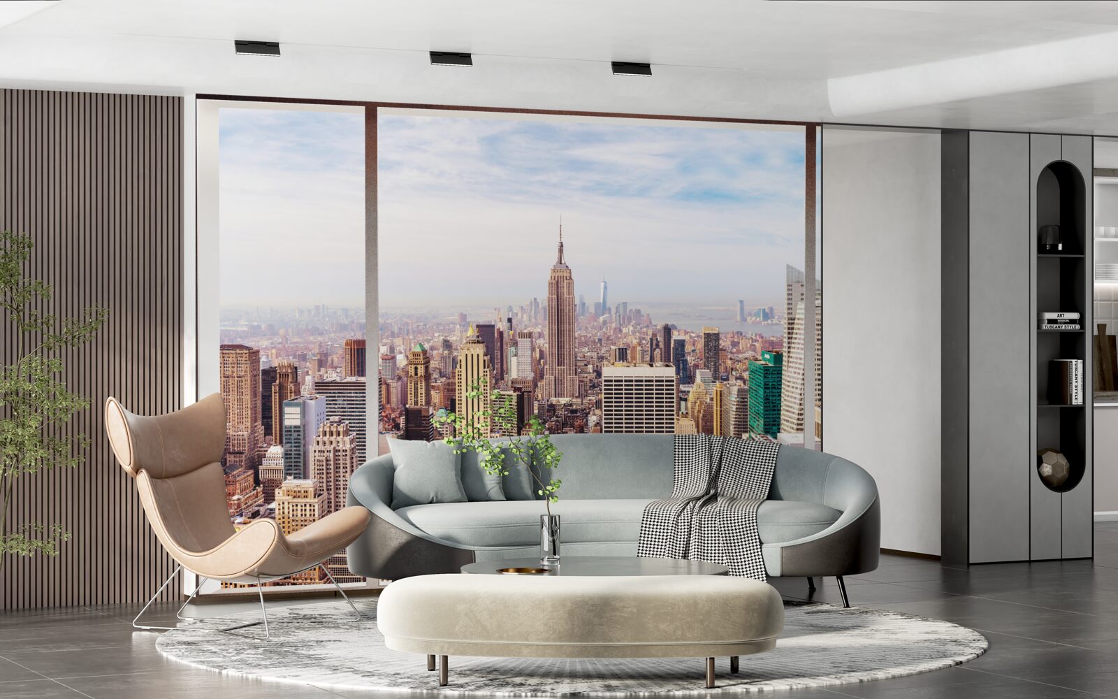 Фотошпалери панорамний вид на місто з вікна