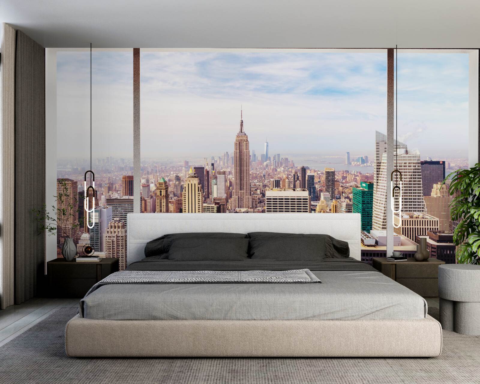 Фотошпалери панорамний вид на місто з вікна