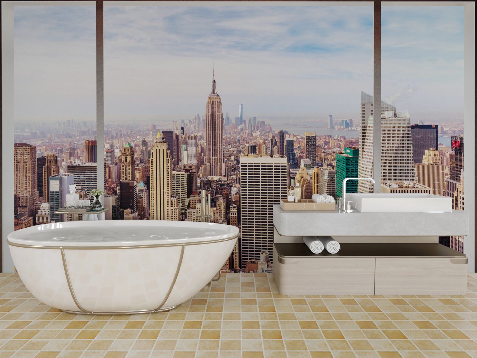 Фотошпалери панорамний вид на місто з вікна