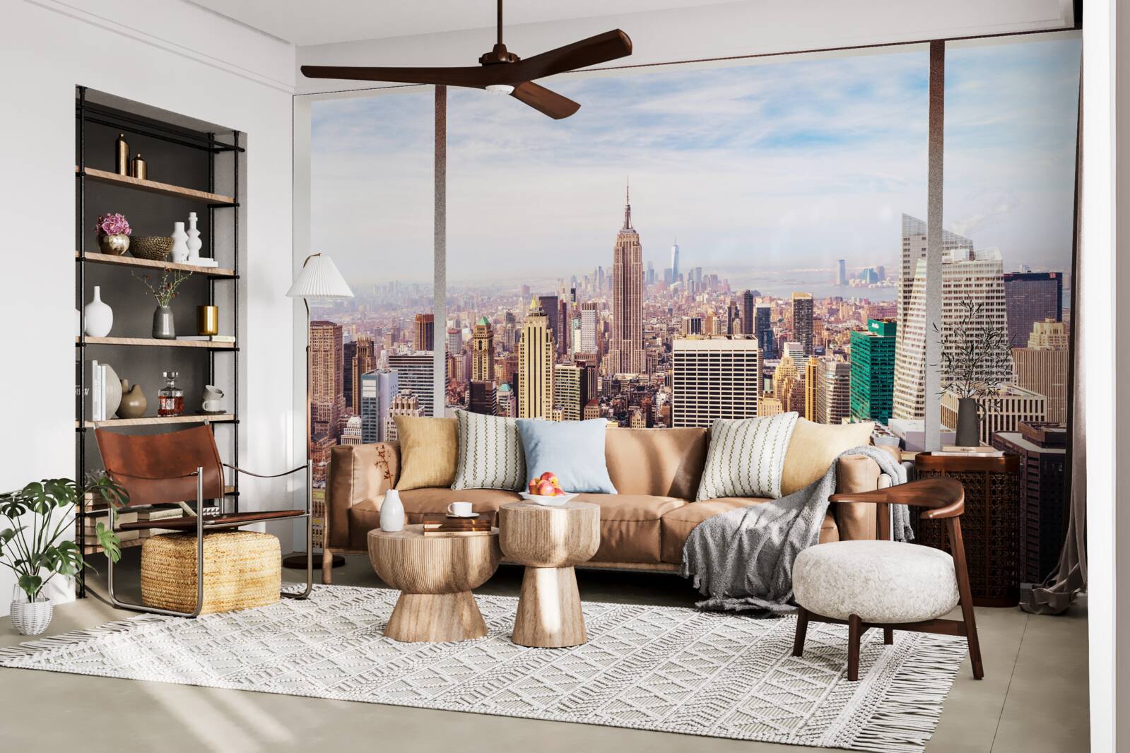 Фотошпалери панорамний вид на місто з вікна