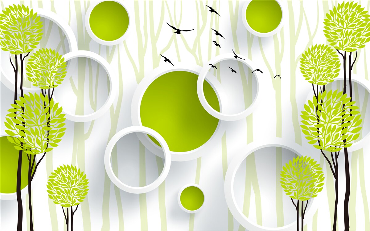 Фотошпалери птахи зустрічають весну зеленим вбранням