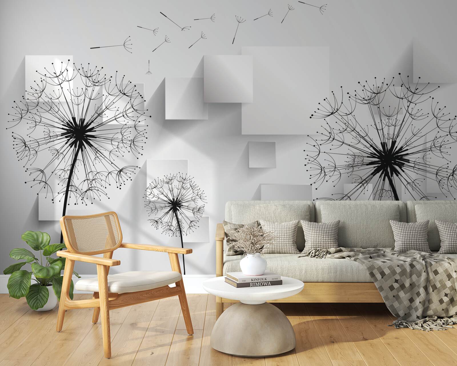 Фотошпалери м'який політ квітів кульбаби