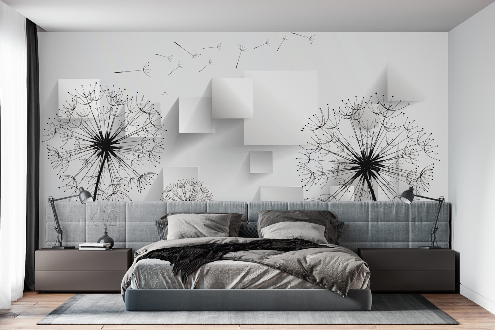 Фотошпалери м'який політ квітів кульбаби