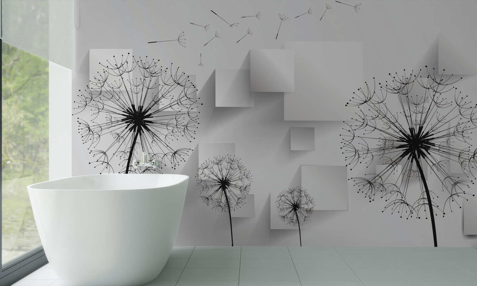 Фотошпалери м'який політ квітів кульбаби