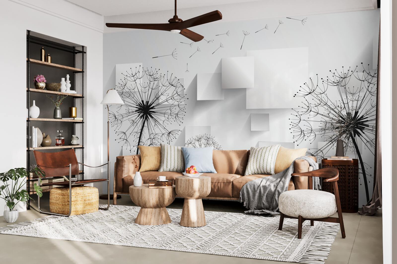 Фотошпалери м'який політ квітів кульбаби