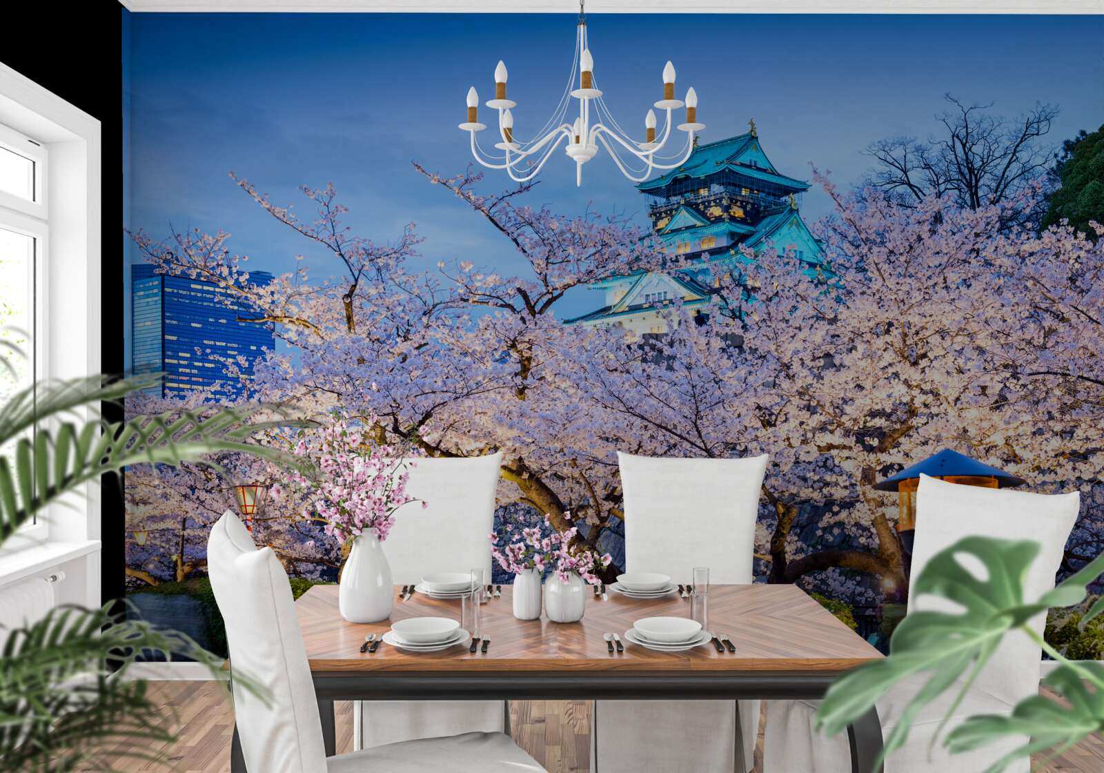 Фотошпалери вечірнє цвітіння вишні