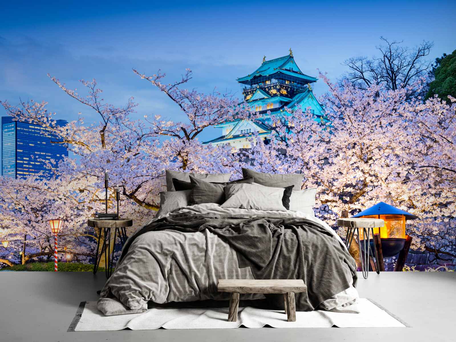 Фотошпалери вечірнє цвітіння вишні