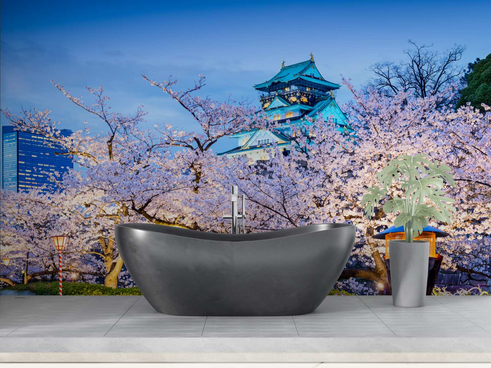 Фотошпалери вечірнє цвітіння вишні