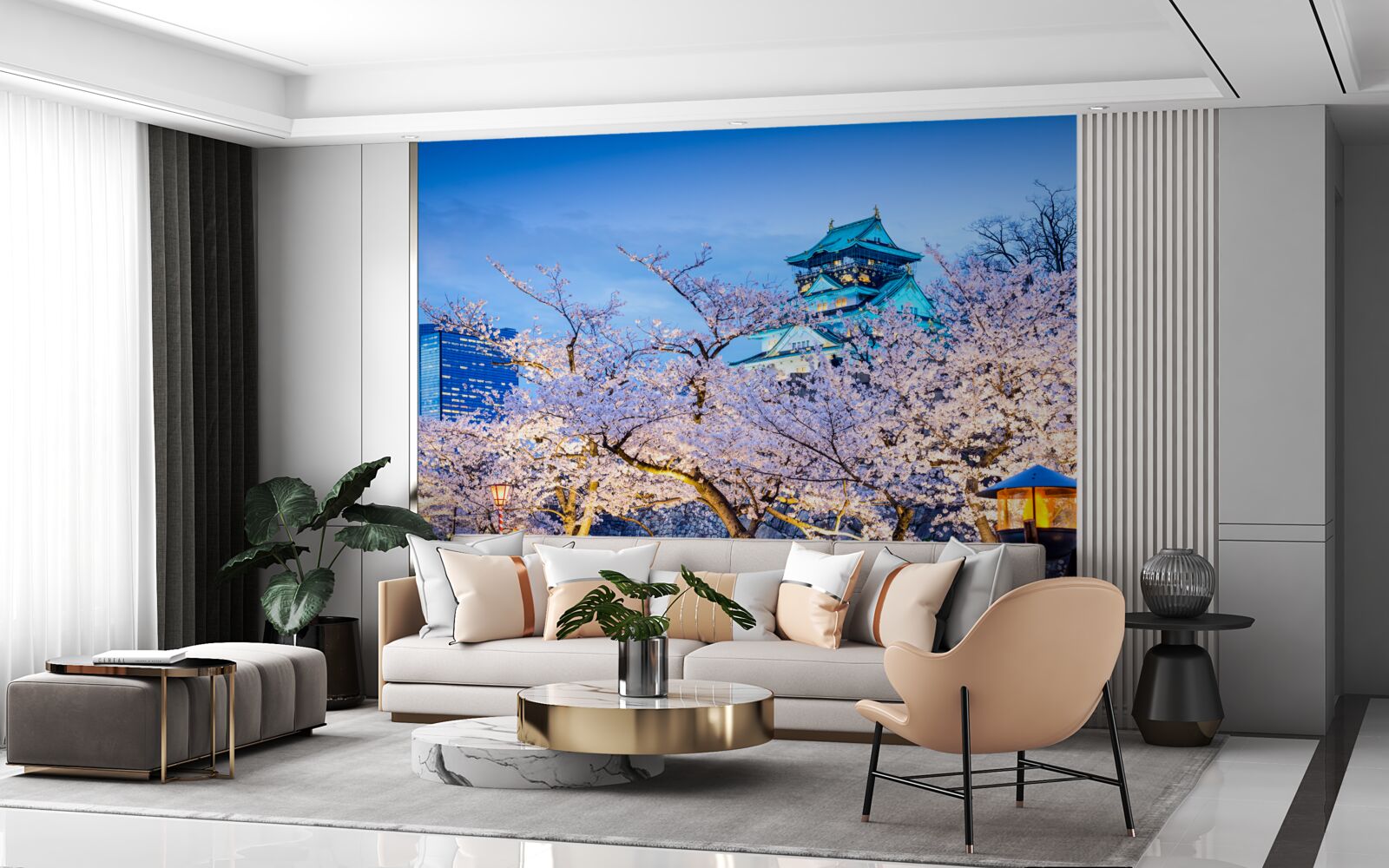 Фотошпалери вечірнє цвітіння вишні