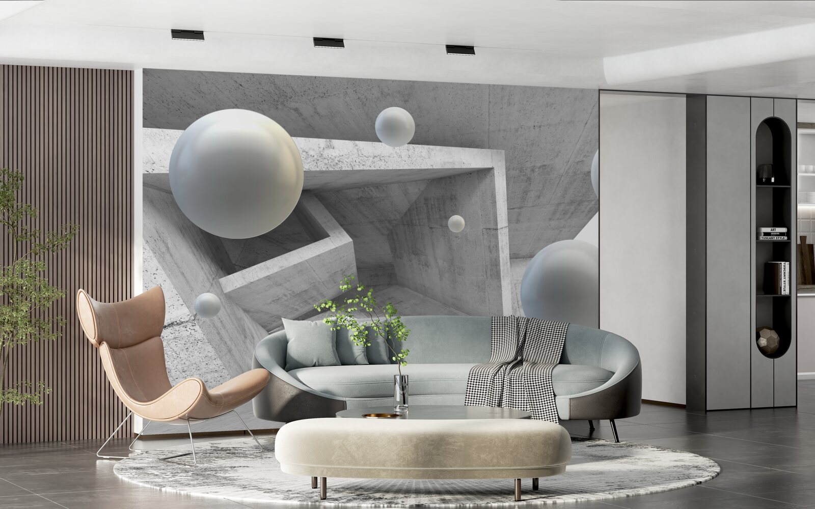 Фотошпалери тунельні та сферичні об'єкти геометричної форми