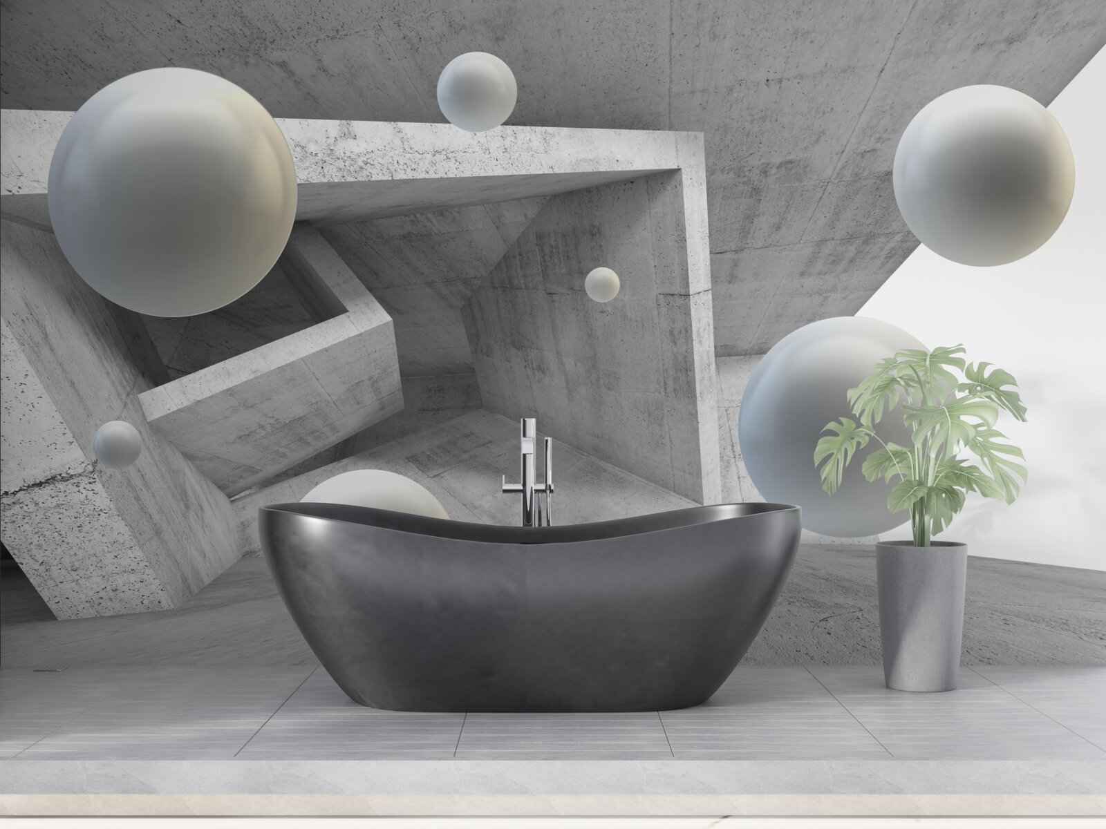 Фотошпалери тунельні та сферичні об'єкти геометричної форми