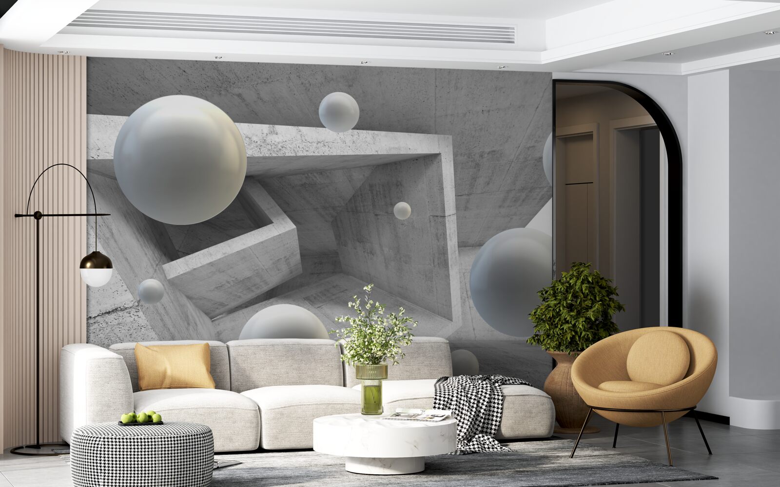 Фотошпалери тунельні та сферичні об'єкти геометричної форми