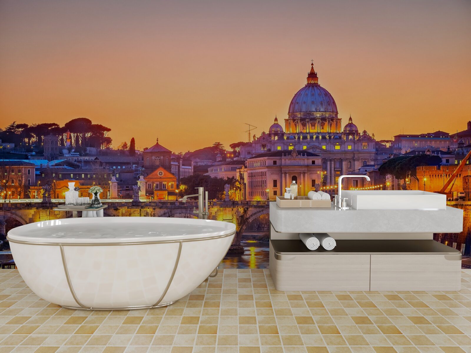 Фотошпалери вид на собор ромео у вечірніх вогнях