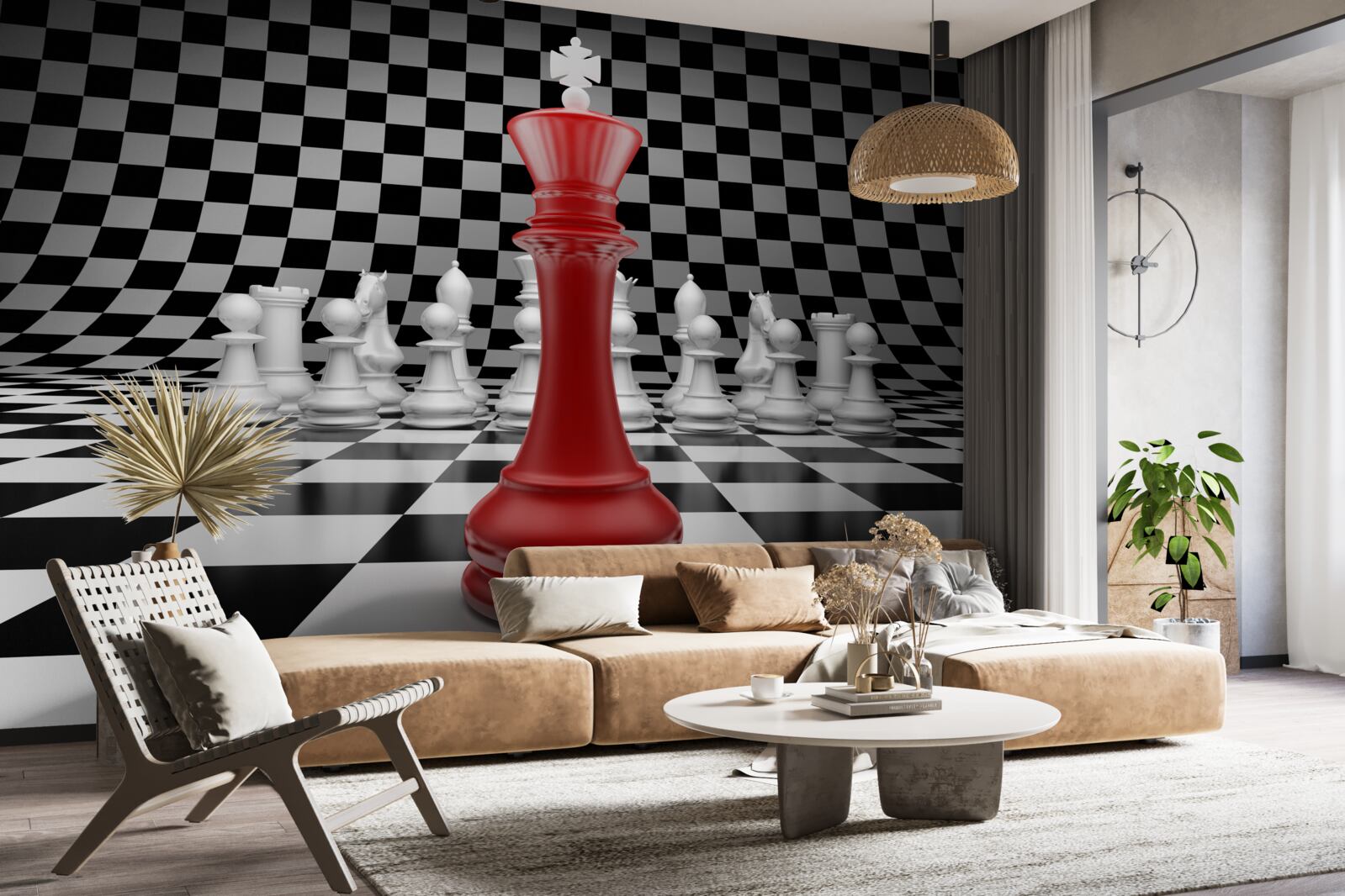 Фотошпалери шаховий ферзь у червоному кольорі