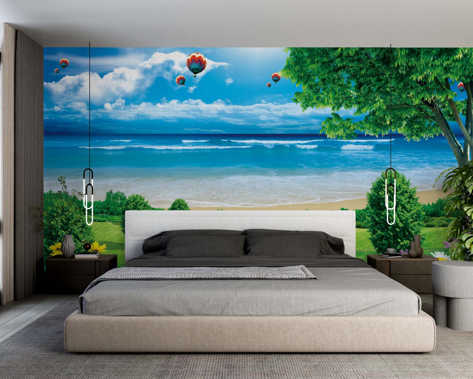 Фотошпалери зелені приморські луки