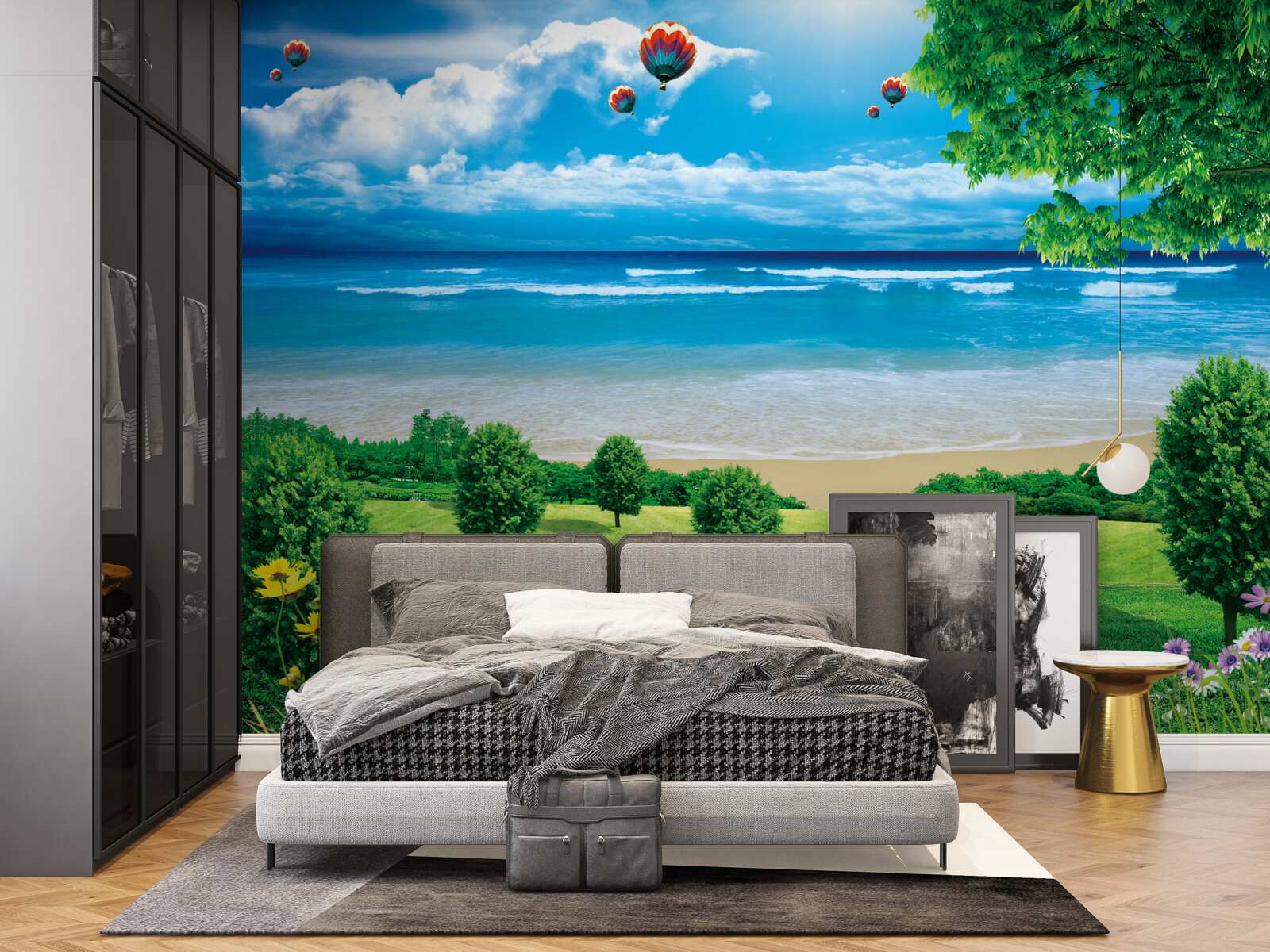 Фотошпалери зелені приморські луки