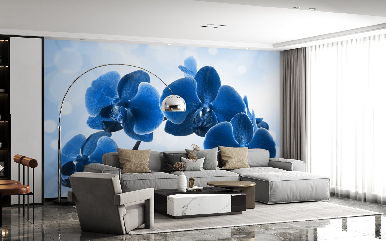 Фотошпалери орхідеї темно-сині