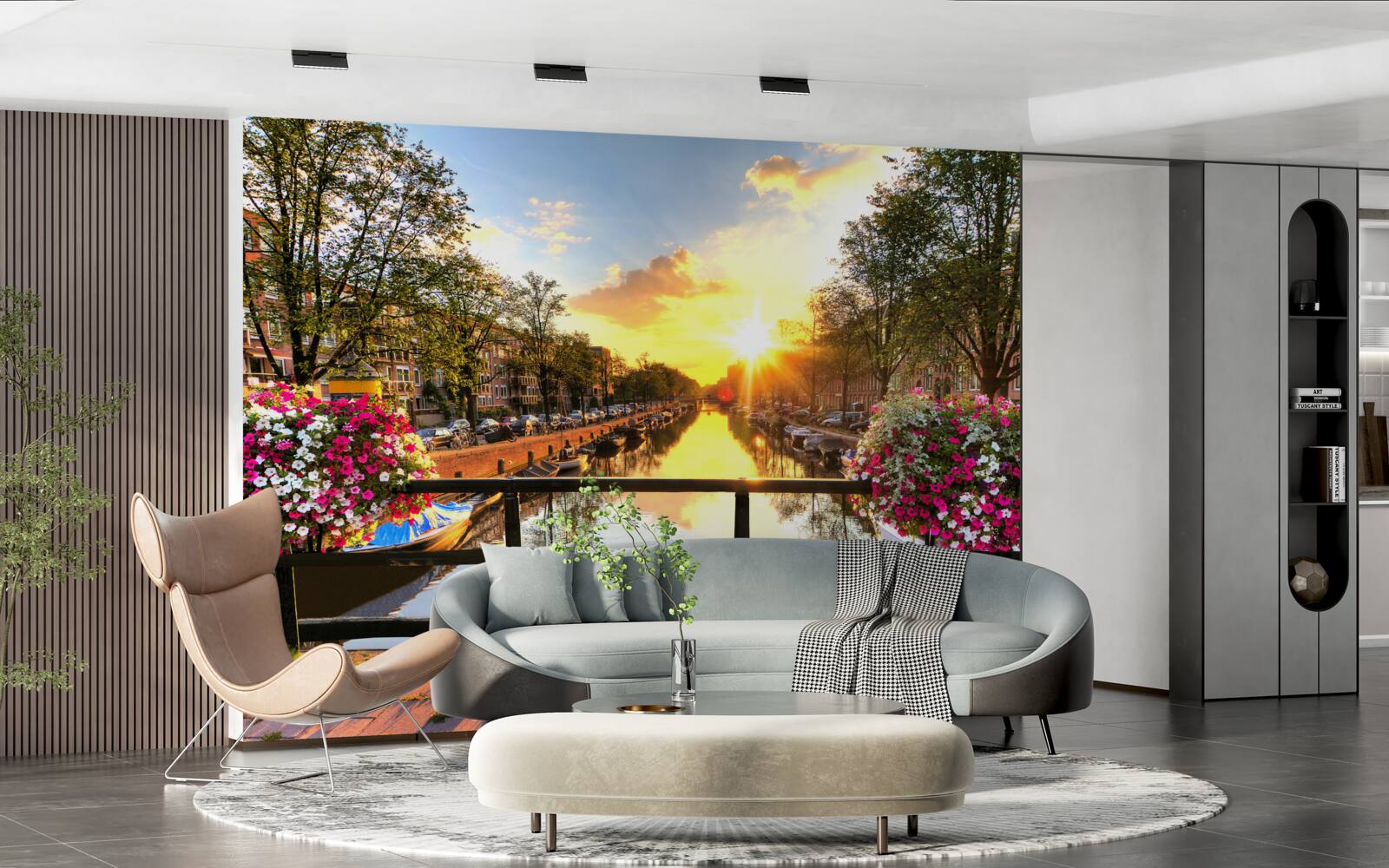 Фотошпалери серце амстердама оповите заходом сонця