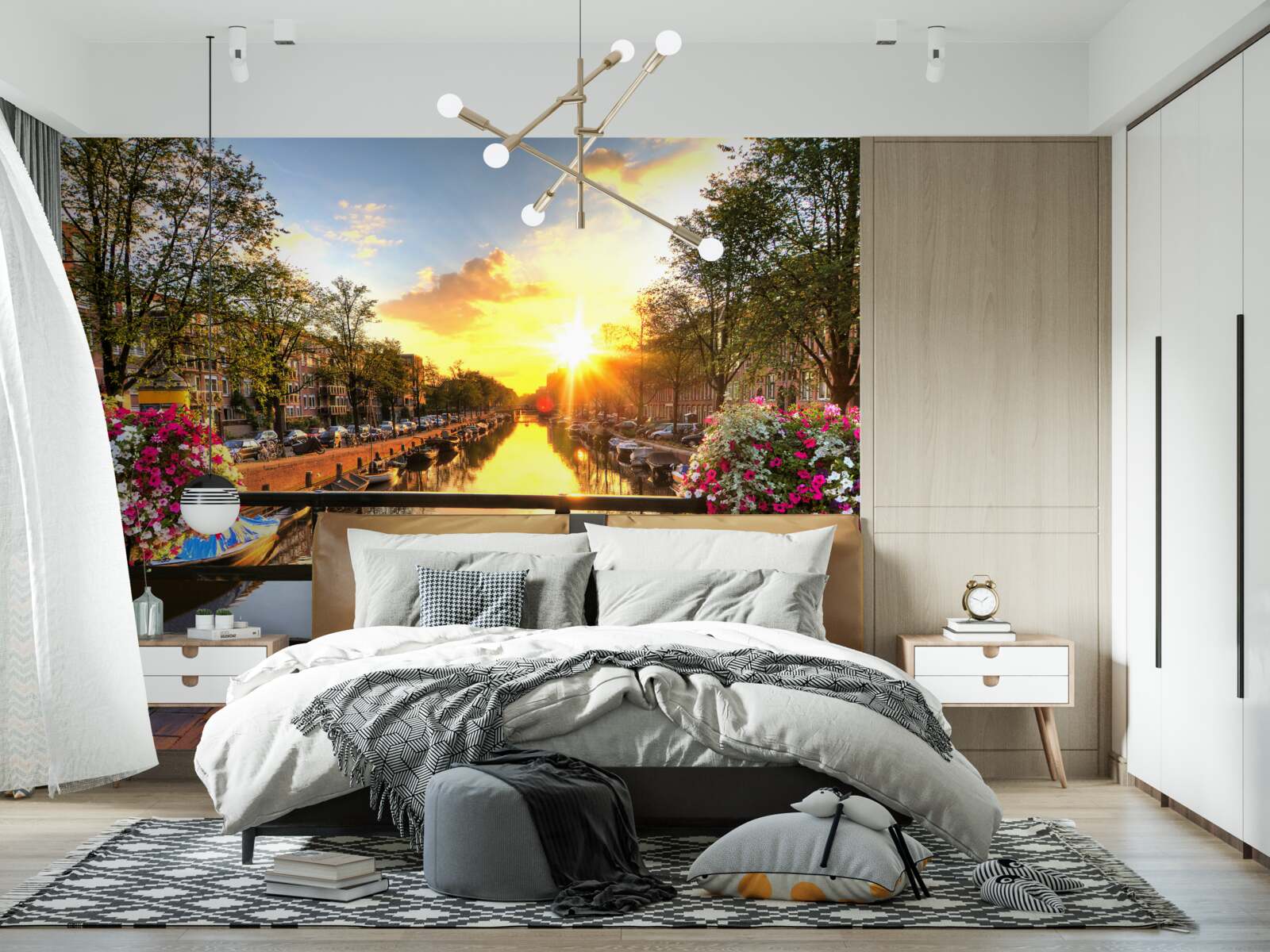 Фотошпалери серце амстердама оповите заходом сонця