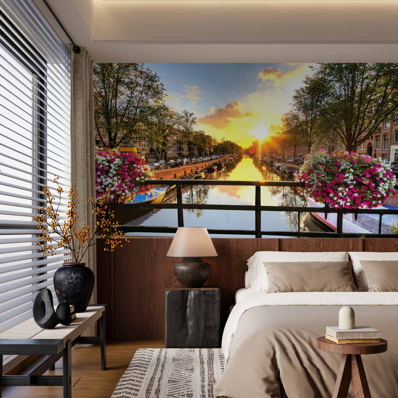 Фотошпалери серце амстердама оповите заходом сонця