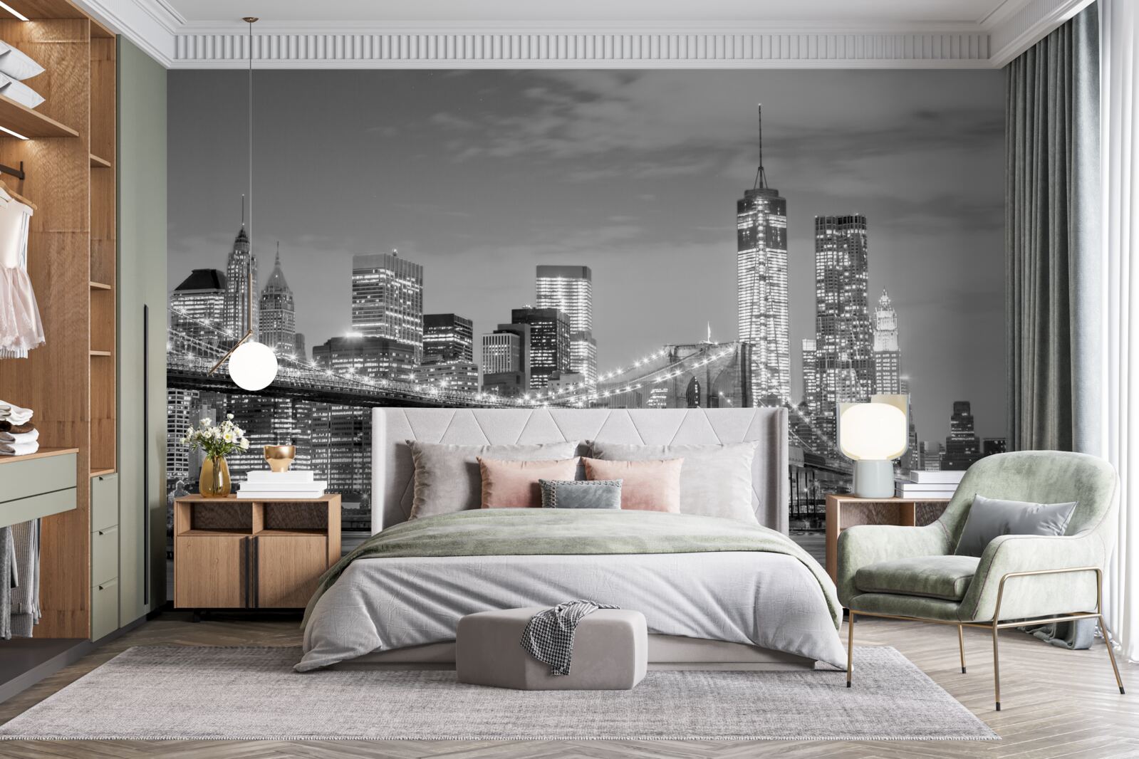 Фотошпалери мегаполіс з видом на Бруклінський міст