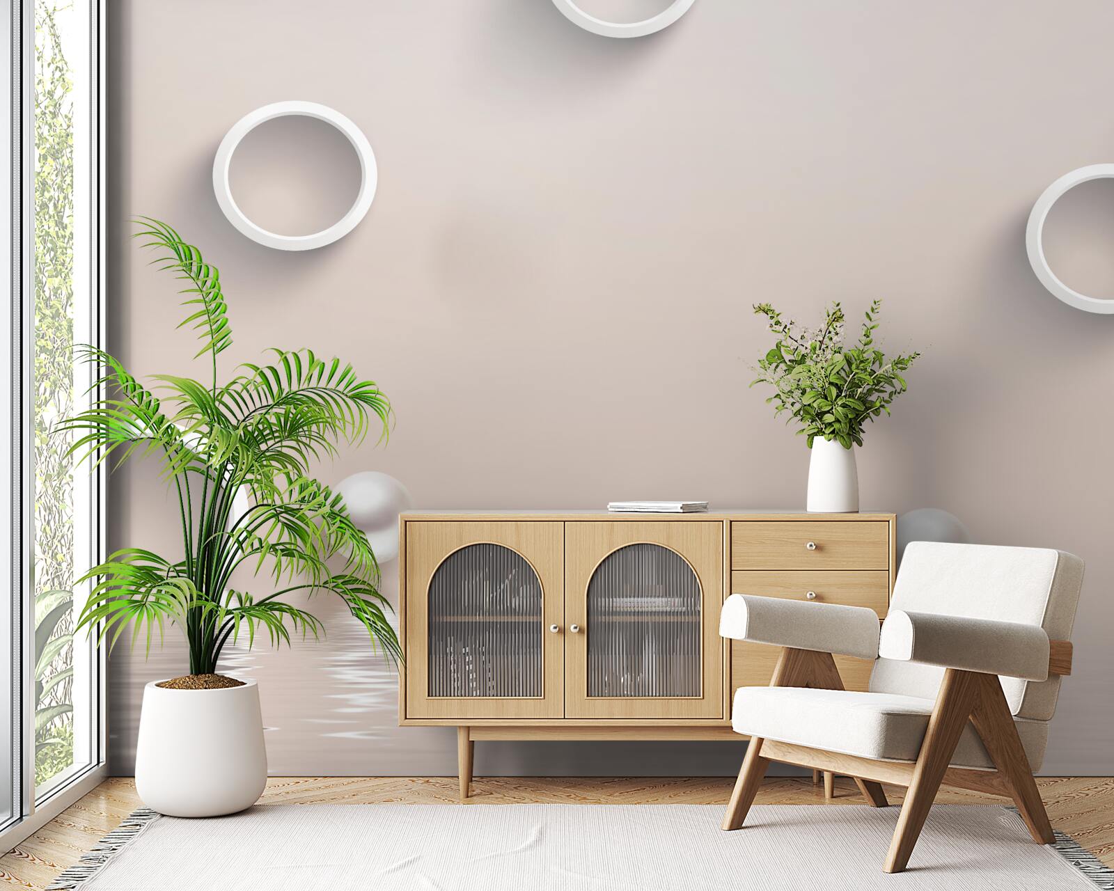 Фотошпалери кола на воді та перлини