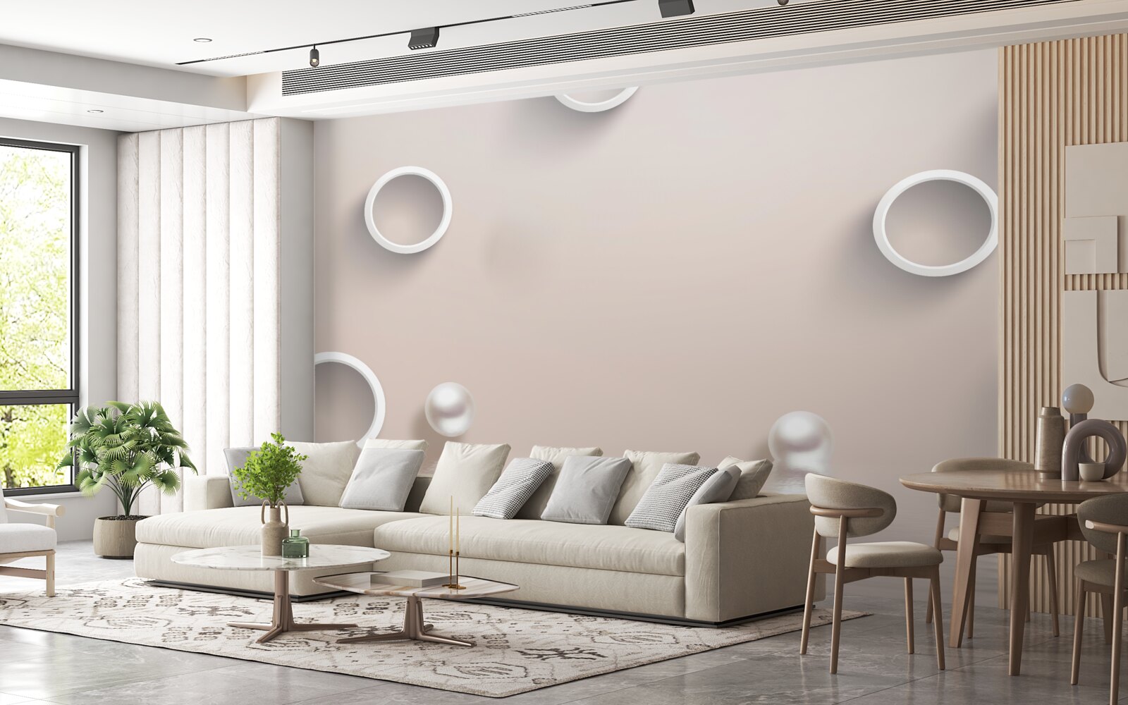 Фотошпалери кола на воді та перлини