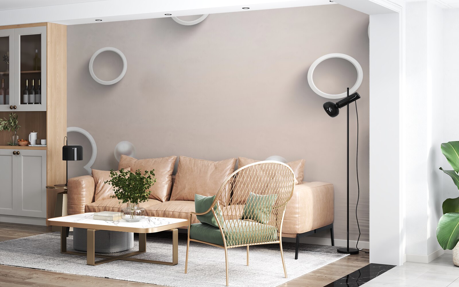 Фотошпалери кола на воді та перлини