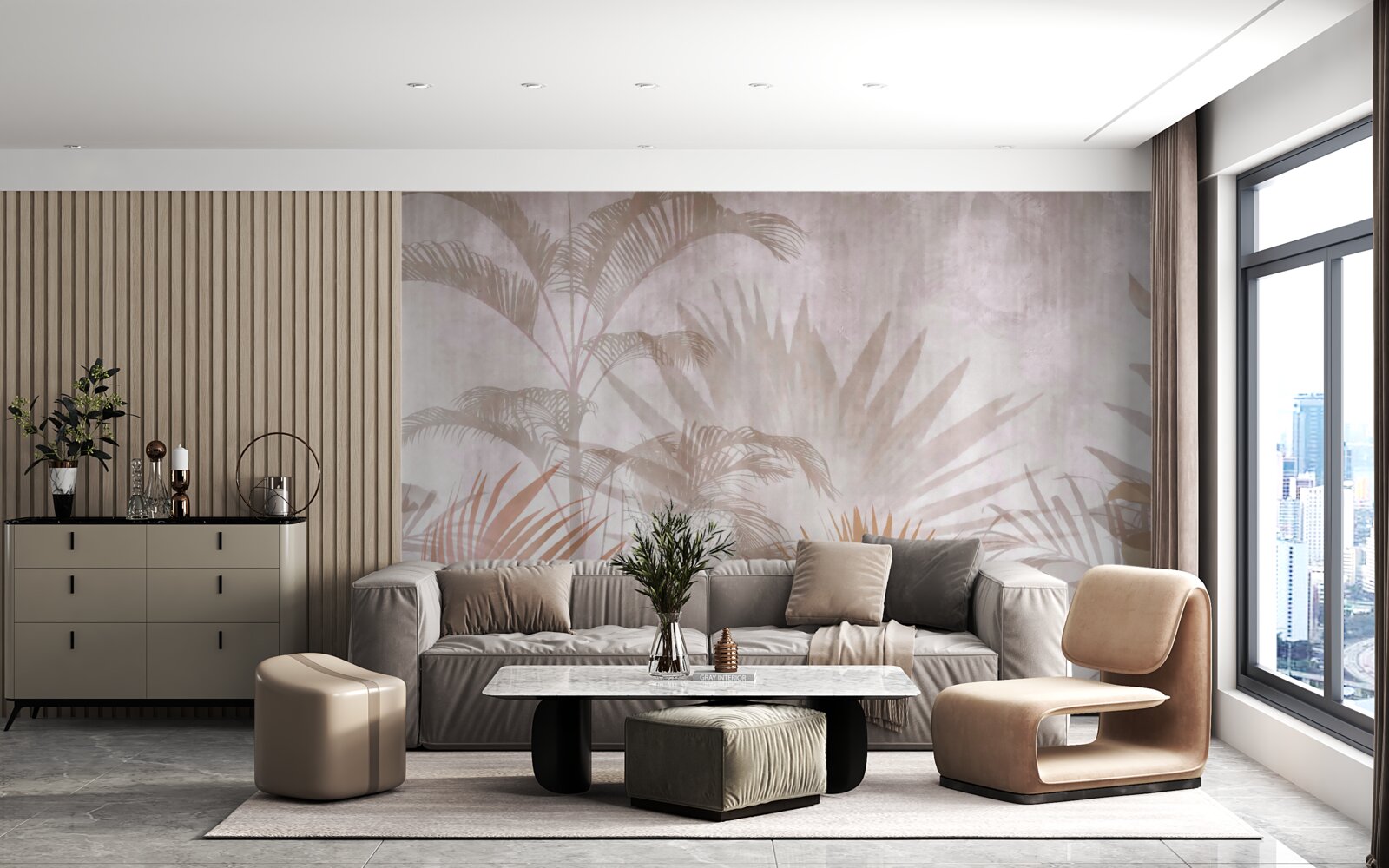 Фотошпалери тропічні рослини з делікатністю