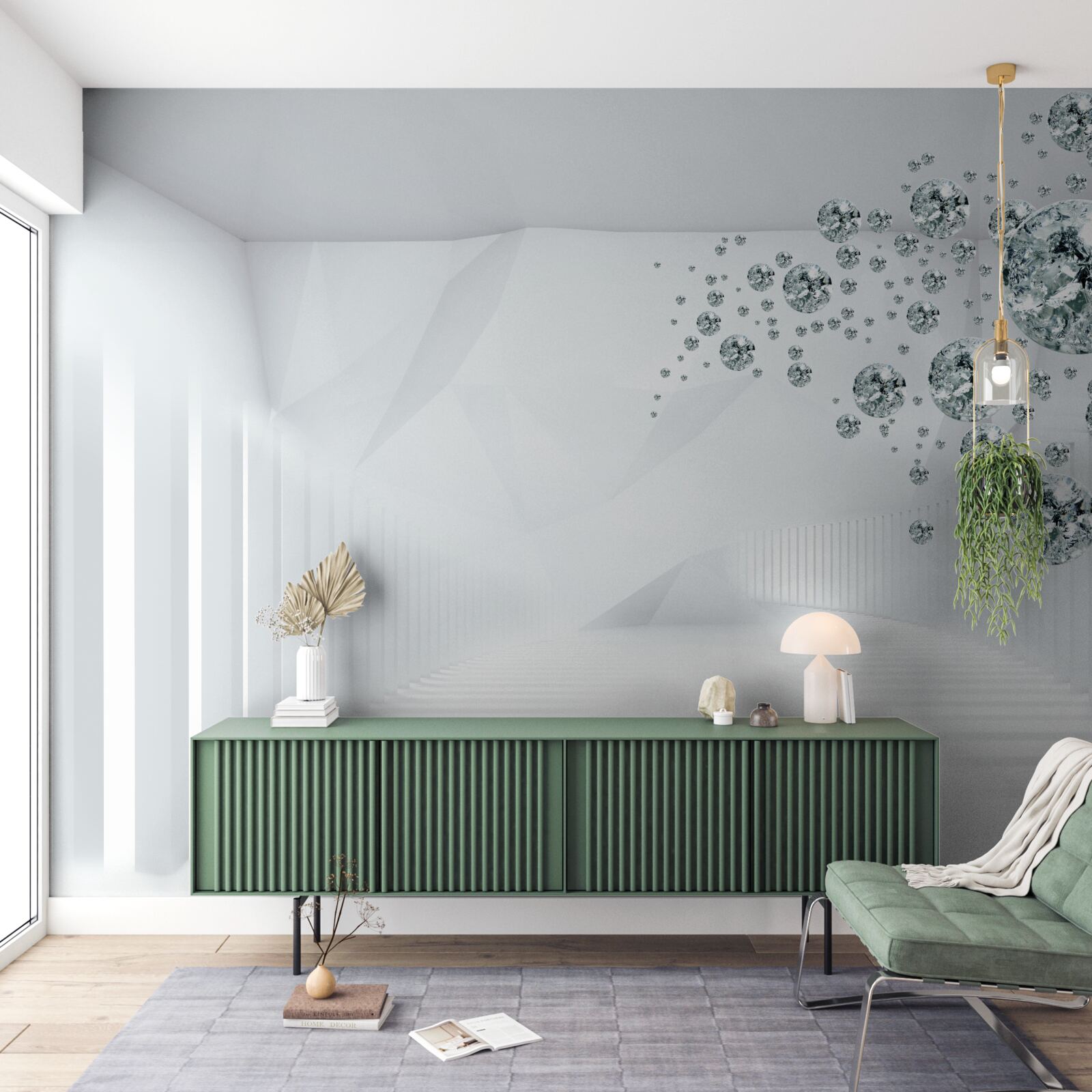 Фотошпалери краплі води в яскраво освітленій кімнаті