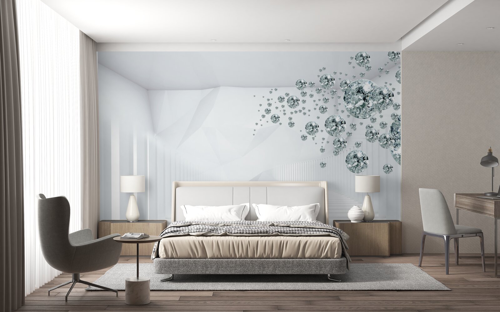 Фотошпалери краплі води в яскраво освітленій кімнаті