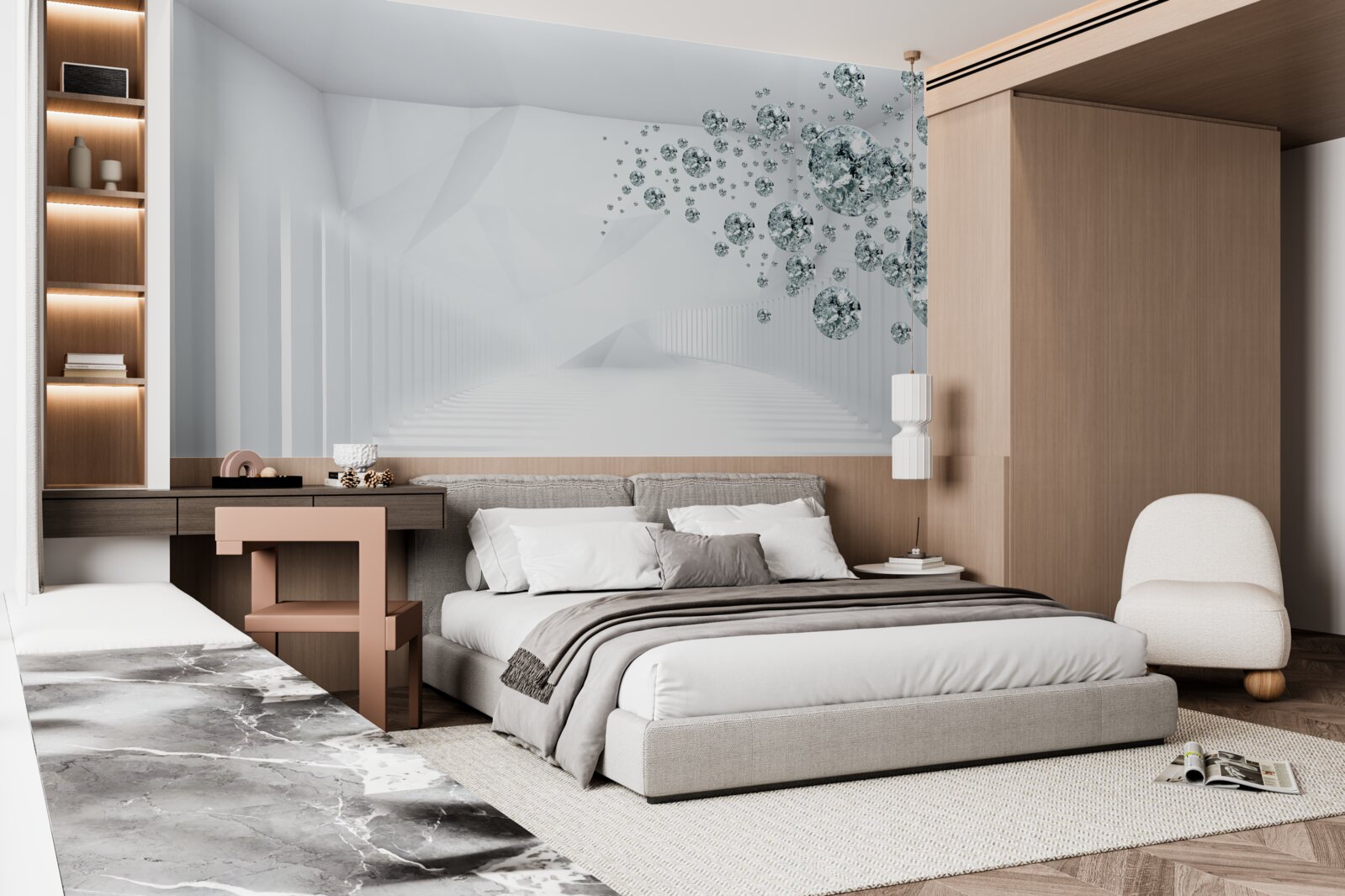 Фотошпалери краплі води в яскраво освітленій кімнаті