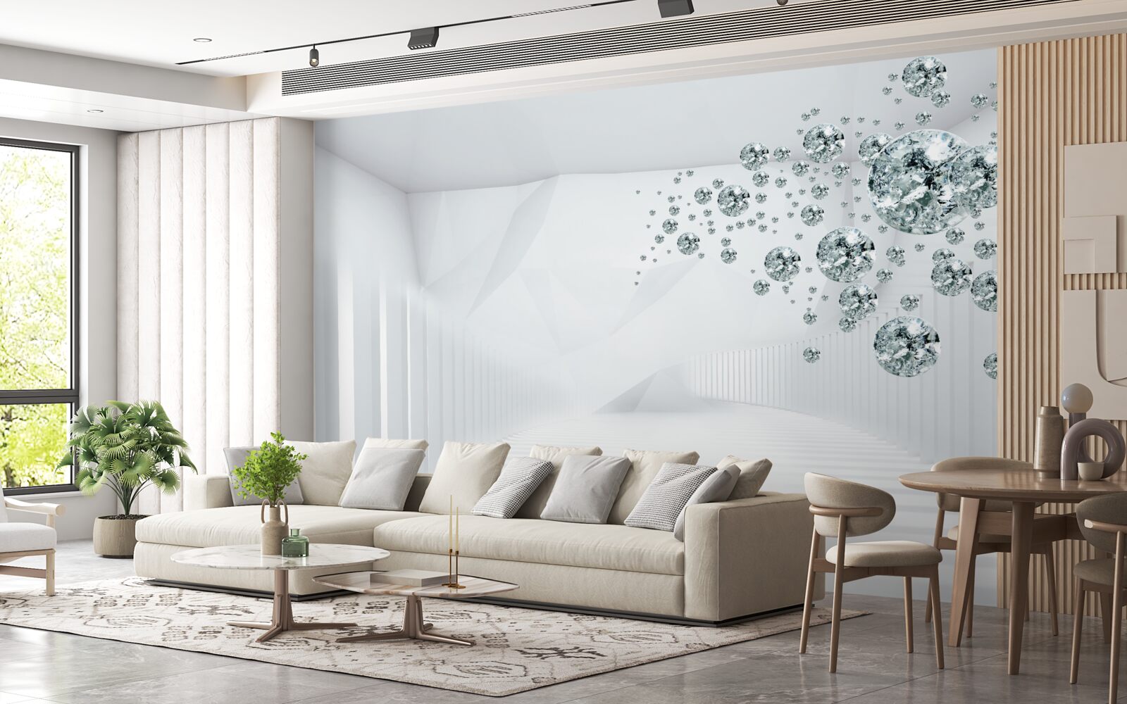 Фотошпалери краплі води в яскраво освітленій кімнаті