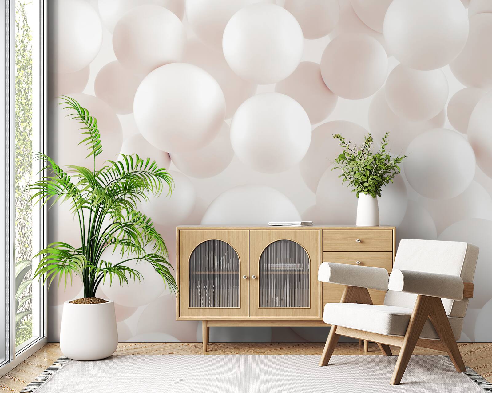 Фотошпалери багато яскраво-рожевих кульок