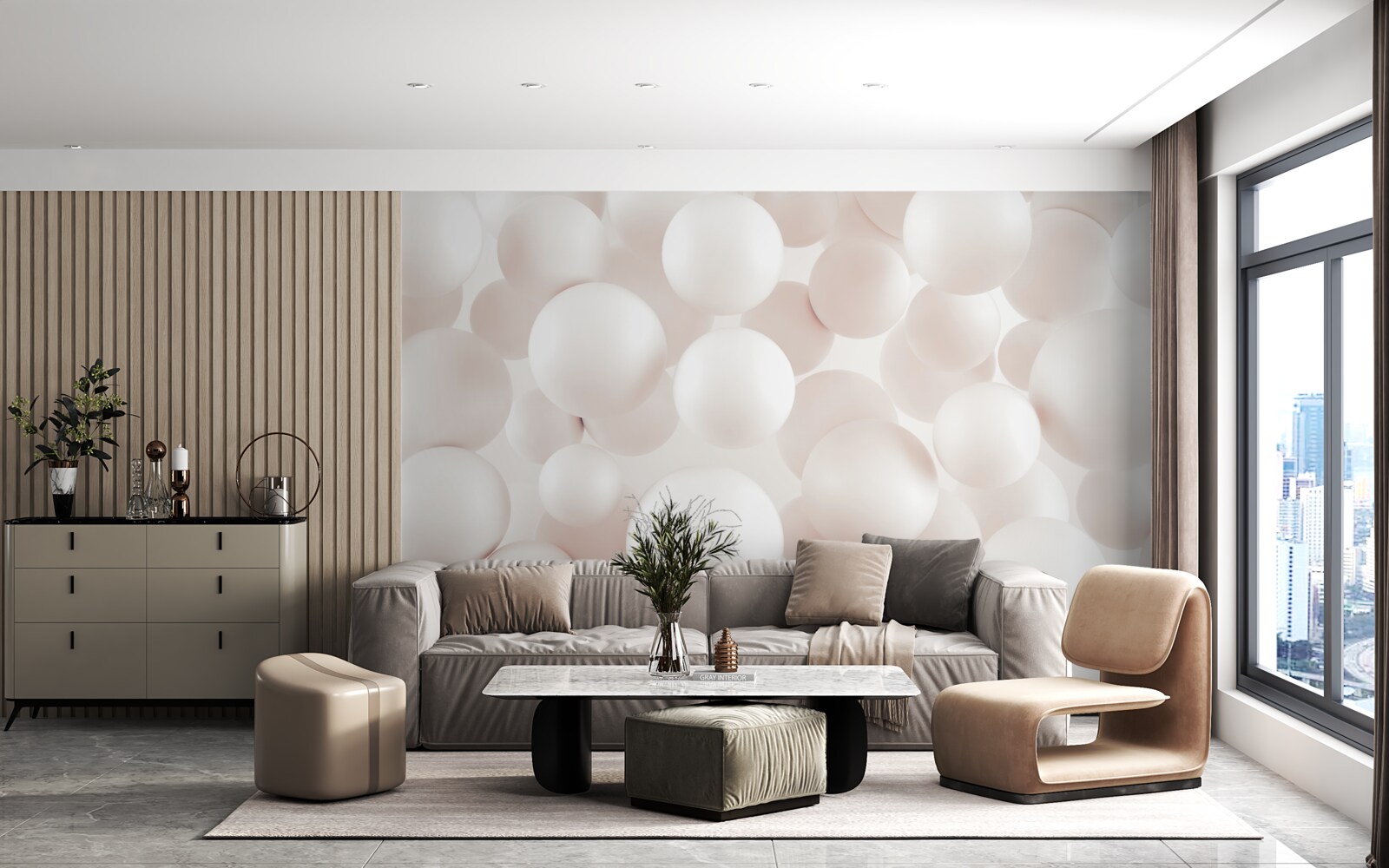 Фотошпалери багато яскраво-рожевих кульок